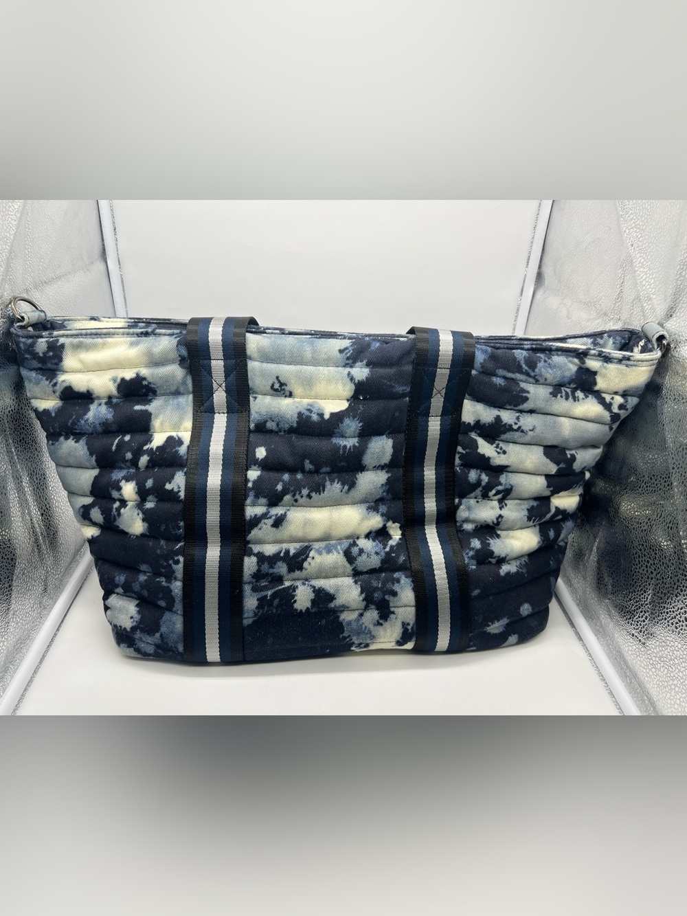 THINK ROYLN Wingman Denim Tie Dye Tote Weekender Duffel Carryon Overnight Bag - Picture 7 of 17
